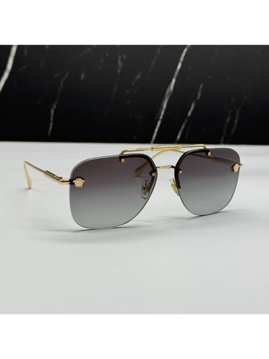 Versace VE2296 1002/84 Pilot Gray Gold Unisex Sunglasses Authentic NEW main image 6